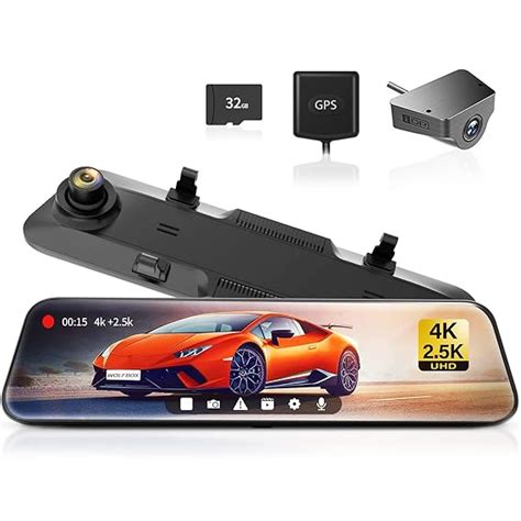 dash-cam rear-cam smart mirror with 128gb card|WOLFBOX G900 PRO Mirror Dash Cam with STARVIS 2 .